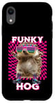 Coque pour iPhone XR Funky Hog, joli hérisson, disco, danse, rave trance