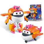 Super Wings Transformer Aeroplane Supercharged Tiki, Hauteur env. 12,7 cm, Transformable Avion Jouet et Figurine de Robot pour Enfant garçons Filles à partir de 3 Ans