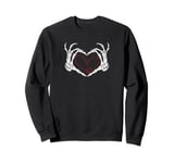 Skeleton Hands Heart Spooky Retro Love Sweatshirt