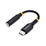 StarTech.com Adaptateur Audio USB-C vers Prise Casque/Casque 3,5 mm TRRS, Dongle Aux USB Type-C vers Jack, Hi-FI 32-bit DAC