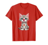 Red Cat Nose Funny Day 2024 Red Cat Nose Cat Kids Girls T-Shirt