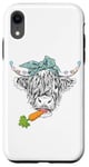 iPhone XR Cute Highland Cow Easter Spring Season Eggs Carrot Bandana Case