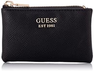 GUESS Laurel Portefeuille zippé pour Femme Taille Unique, Noir, Taille Standard, Laurel Portefeuille zippé