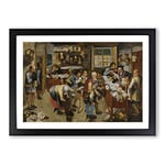 Big Box Art Pieter Bruegel The Elder The Country Brawl Framed Wall Art Picture Print Ready to Hang, Black A2 (62 x 45 cm)