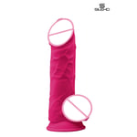 Gode réaliste double densité fuchsia 21,5 cm Modèle 4 Sextoy - SilexD