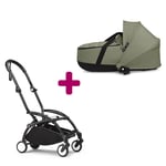 Stokke Pack chassis poussette YOYO³ Noir + nacelle Olive