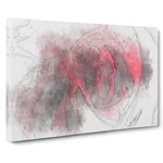 Drops Upon a Red Rose in Abstract Canvas Print for Living Room Bedroom Home Office Décor, Wall Art Picture Ready to Hang, 30 x 20 Inch (76 x 50 cm)