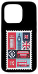 iPhone 15 Pro London Stamp with Iconic Landmarks - London Souvenir Case