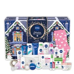 NIVEA Calendrier de l'Avent 2024 pour 24 jours de surprises, Coffret cadeau NIVEA pour patienter jusqu’à Noël, Calendrier de l'Avent beauté femme avec soins visage corps & lèvres