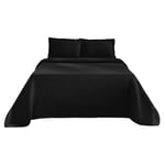 Superior Bedspread with Pillow Shams, Cotton, Black, Full