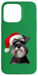 iPhone 15 Pro Max Miniature Schnauzer With Santa Hat Christmas Xmas Dog Owner Case