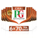 PG Tips Special Blends, Chai Tea Bags Bulk, Warm, Comforting & Deliciously Spiced With Ginger, Cinnamon, Cardamom & Clove, 6 Packs, 420 Plant Based Biodegradable Teabags