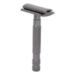 Men Safety Razor Professional Home Kampaamo Travel Kannettava metalliseos käsikäyttöinen parranajokone (ilman terää) musta