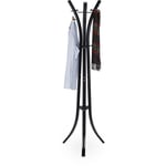 Porte-manteaux en métal sur pied support pour manteaux vestes entrée couloir 175 cm, noir - Relaxdays