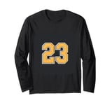 Number #23 Golden Yellow Sport Number 23 Long Sleeve T-Shirt