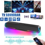 Surround Sound Bar RGB Speaker System Wireless BT Subwoofer TV Home Theater