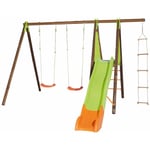 Balançoire en bois poutre métal 2,30 m Techwood Premium xalto - 5 enfants