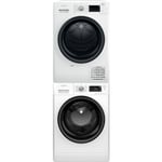 Whirlpool FFB 9469 BV EE pyykinpesukone ja Whirlpool FFT M22 9X2B EE kuivausrumpu