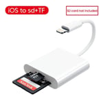 Lecteur De Cartes Multiples Pour Iphone,Prise En Charge Du Rajeunissement De La Carte Mémoire,Usb,Sd,Tf,Ios14,Iphone 14,13,12,11,Adaptateur De Type C - Type Ios To Sd Tf