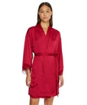 Tommy Hilfiger Womens Ditsy Lace Kimono Robe - Red - Size X-Large