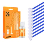 K&F Concept 24mm Full Frame Sensor Cleaning Swab*10 + 20ml Sensor Cleaner, DSLR SLR Digital Camera Sensor Cleaning Swab for Reflex and Mirrorless Digital Camera CCD and CMOS Sensors