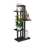 Relaxdays Étagère à plantes, escalier fleurs, 4 niveaux, HLP 93x42,5x22,5 cm, métal, support intérieur, noir