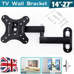 Pivoting TV Bracket Wall Mount DOUBLE ARM 14-27" TV Bracket Caravan Motorhome