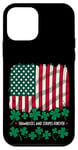 Coque pour iPhone 12 mini Rouge, blanc, bleu et vert - Trèfle et drapeau américain