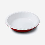 Porcelain Round Pie Dish with Crinkle Crust Rim 27cm