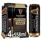 Guinness Draught│Nitrosurge│Stout Beer│4.1% vol│4x558ml│Perfect Pub Pour At Home│Cans │Device Sold Separately