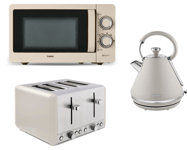 Tower Cavaletto Latte Pyramid Kettle 4 Slice Toaster & 800W 20L Microwave Set