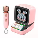 Divoom Ditoo-Mic Enceinte Bluetooth Portable Pixel Art LED avec Microphone karaoké sans Fil, écran contrôlé par Application, Clavier RVB, Jeux, alarmes pour Adultes/Enfants, fête à la Maison.