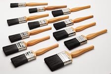 ProDec Contractor Painter's Dozen 12 Piece Paint Brush Set for a Smooth Finish with Emulsion, Gloss, Satin Paints on Walls, Ceilings, Wood, Metal - 2x 1, 5x 1.5, 4x 2, 1x 3 inch