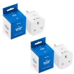 WiFi Nation® Smart Plug Wi-Fi Outlet Timer for Smart Home Compatible with Alexa Smart Plugs, Alexa Echo Dot, Google Assistant, Monitor Electric Usage, Includes Removable 13A Fuse, No Hub Req - 2 pack