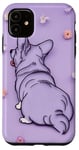 iPhone 11 Cute Purple Corgi Puppy Dog Case