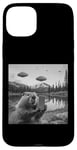 Coque pour iPhone 15 Plus Castor Selfie UFO Invasion Alien Funny Beaver