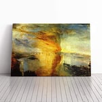 Big Box Art Canvas Print Wall Art Joseph William Turner The Burning of The House of Lords | Mounted & Stretched Framed Picture | Home Decor for Kitchen, Living Room, Bedroom, Multi-Colour, 30x20 Inch