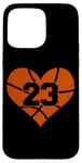 iPhone 15 Pro Max Basketball Number 23 Jersey Funny Basketball Heart Game Day Case