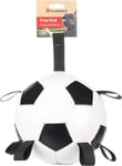 Flamingo Jouet pour Chien Towa Ballon de Football avec Rubans 19cm Blanc/Noir - Flottant