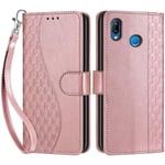 Coque pour Huawei P20 Lite, Housse en Cuir PU Flip Pochette Portefeuille Étui avec Emplacement Carte Huawei P20 Lite Coque Magnétique Antichoc (Or Rose)