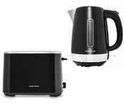 Morphy Richards Equip Black Jug Kettle & 2 Slice Toaster Modern Matching Set