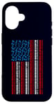 Coque pour iPhone 16 Clavier électrique drapeau américain 4 juillet pour homme et femme