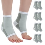 Cheap4uk 4 Pairs Functional Socks Neuropathy Socks for Men Women Ankle Compression Socks Plantar Fasciitis Socks for Feet Pain Relief Soothe Enhanced Comfort Breathable Design (White, 8-11)