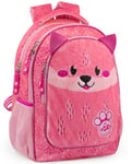 Julian Ross Fluffy Renard Peluche Sac à Dos Scolaire pour Enfants, Cartable Fille, CP, CE1, CE2, 33x15x43 cm, Ergonomique, 3 Compartiments, Bretelles rembourrées, Poignée, Intérieur Doublé