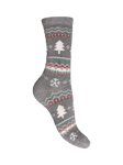 Charnos Christmas Tree Fair Isle and Snowman Cotton Blend Ankle Socks, Pack of 2