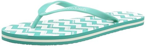 Calvin Klein Femme Flip Flop Tongs, Vert-Grün (Maldive Green/White PC2), 41/42 (Herstellergröße: XL)