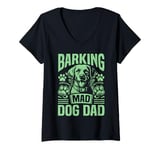 Womens Barking Mad Dog Dad V-Neck T-Shirt