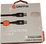 Genuine Griffin 1.8 m USB Type-C to USB-C Cable for Apple Samsung Nokia Huawei