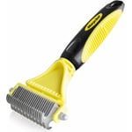 Brosse Chien Brosse Chat, Peigne Déméloir Chien Professionnel et Brosse Chien Poil Long, Râteau de Toilettage pour Chien et Chat Réduit Efficacement