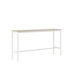 Muuto - Base High Table - 190 x 50 cm, Skiva - Ekfanér - Plywoodkant, Underrede - Vit, Höjd - 105 cm - Barbord - Mika Tolvanen - Hvit - Metall/Tre